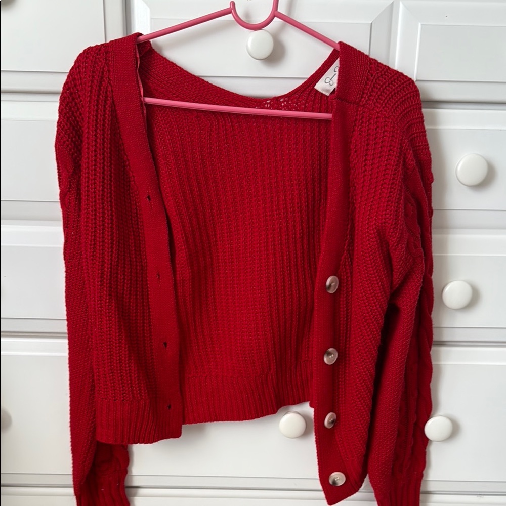 Cozy Red Cardigan
